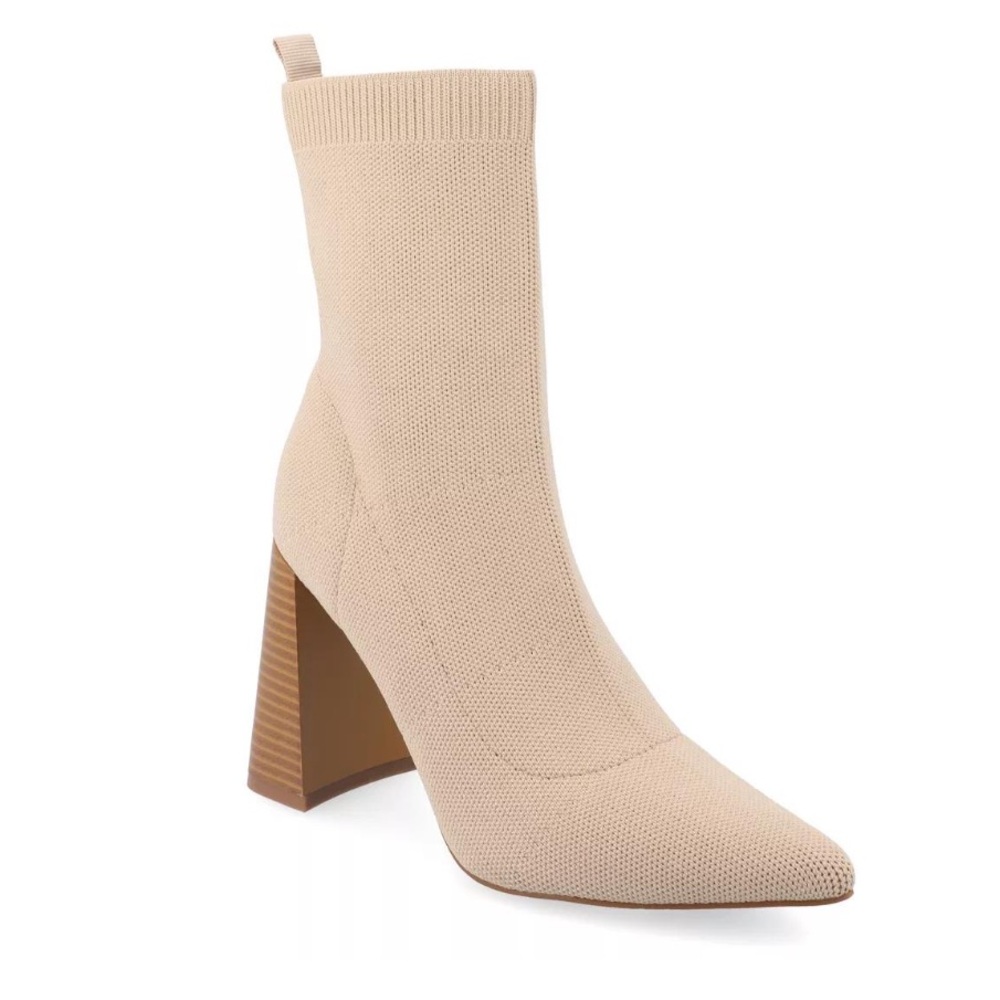 Women's Cream Sock Booties